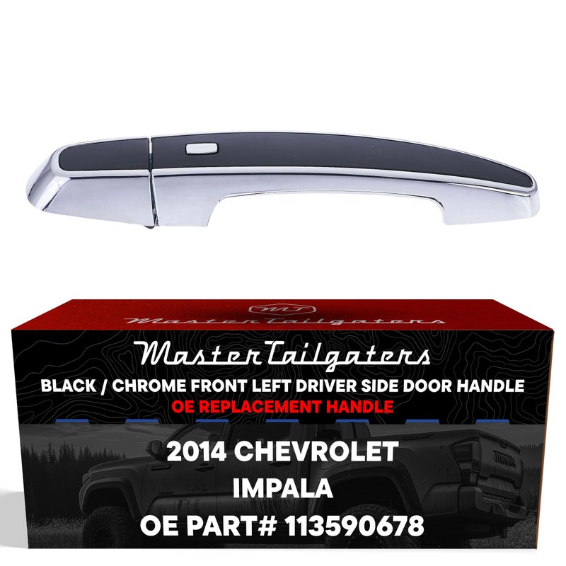 Master Tailgaters Black/Chrome Exterior Door Handle Replacement for Chevrolet Impala 2014 (LTZ Model, 4 Pin) OE Part # 13590678 | Front Left Driver Side | Easy to Install - Image 1